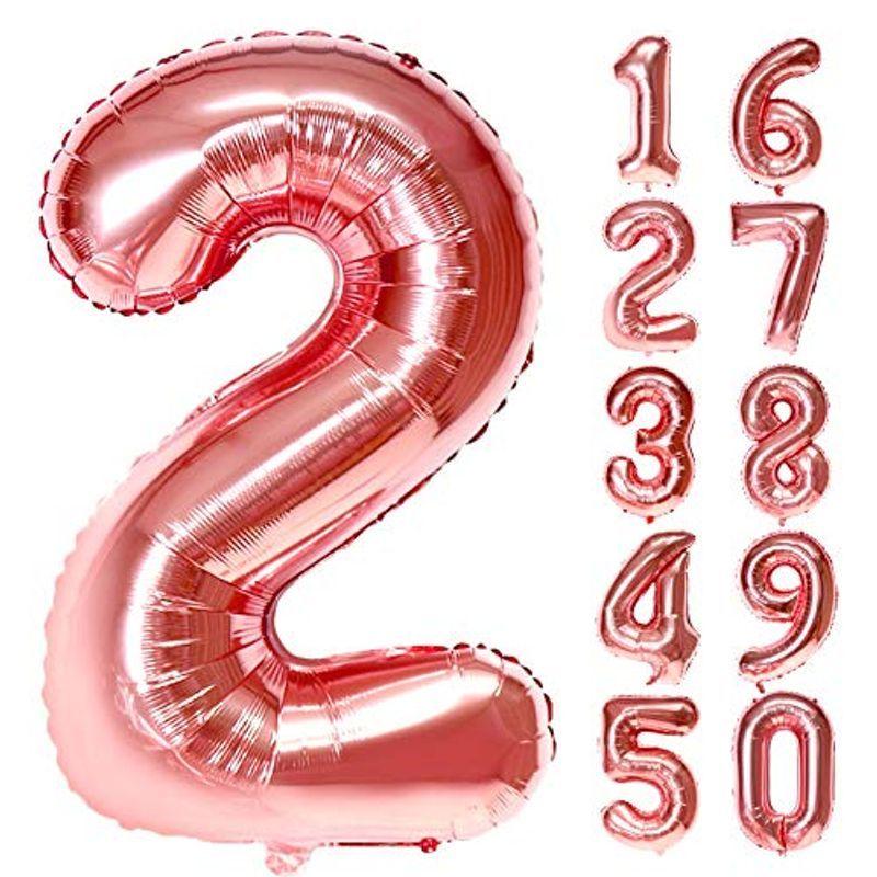 数字バルーン アルミ風船 数字 ナンバー 大きい 約80cm 誕生日 ハッピーバースデー 飾り付け 記念日 パーティー (数字バルーン「２」
