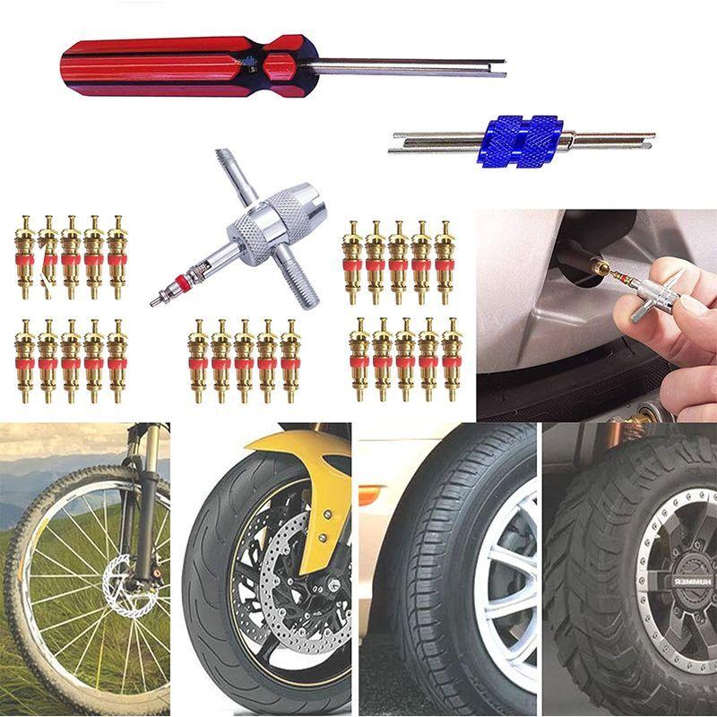 タイヤバルブコア修理セット バルブコア 25枚入り 虫回しドライバー エアバルブレンチ タイヤバルブコア交換 専用工具 バルブコア取付 28 ストレージリク 通販 Yahoo ショッピング