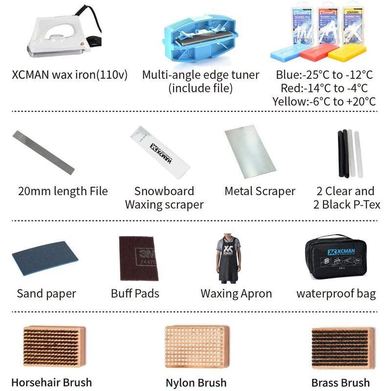 XCMAN スキー スノーボード用ワックス完全 チューニング工具キット ワクシングアイロン(Luxyry Version) 