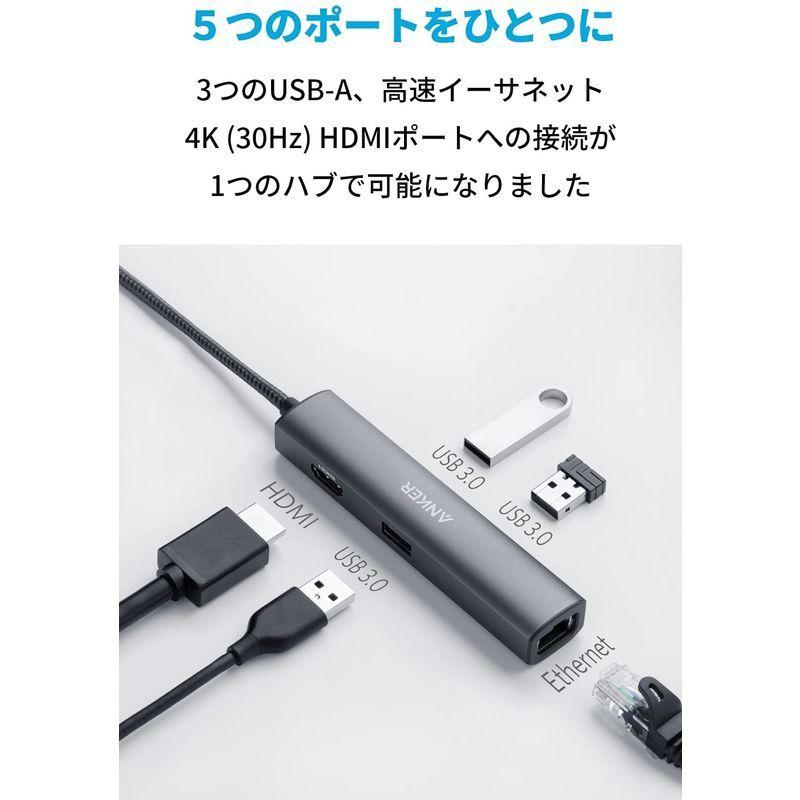Anker PowerExpand+ 5-in-1 USB-C イーサネットハブ 4K対応HDMI出力ポート 3つのUSB-A 3.0ポート｜strageriku｜04
