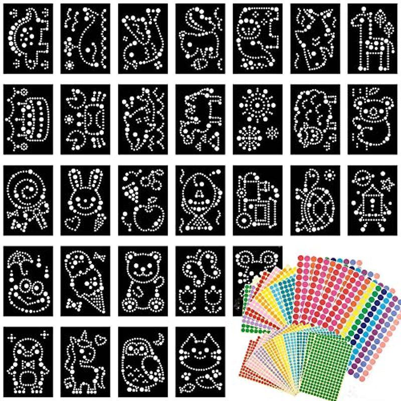 clickclack シール貼りセット 30種 黒台紙タイプ モンテッソーリ教育のおしごと 知育玩具