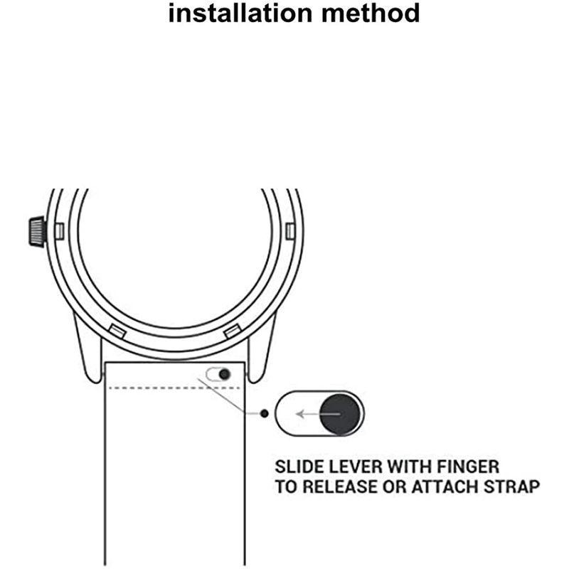 Nywing 腕時計ベルト革 スマートウォッチベルト 時計バンド 本革ベルト 20mm 22mm 24mm 防水 シルバーブラック尾錠 レザ｜strageriku｜03