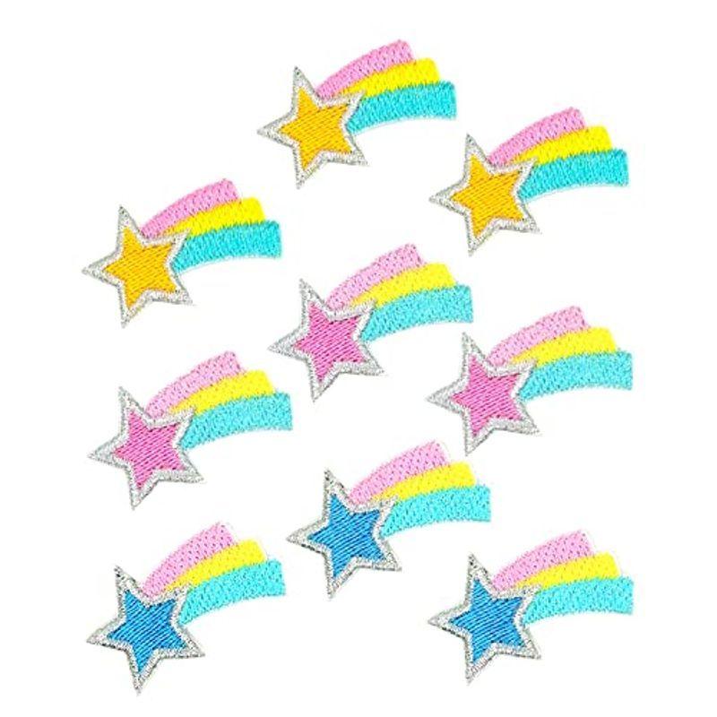 WATASHINO ワッペン アイロン 女の子 流れ星 9枚セット 刺繍