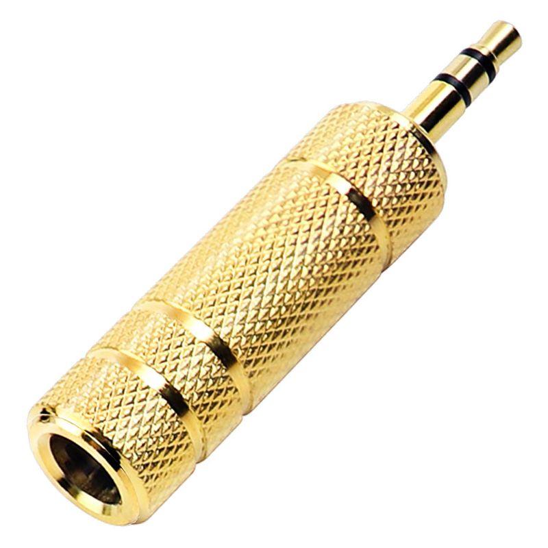 高知インター店】 ステレオミニプラグ 変換アダプタ 3.5mm 6.35mm ゴールド 1個 ステレオ ミニプラグ 変換プラグ ゴールド 3.5mm 6.35mm プラグ