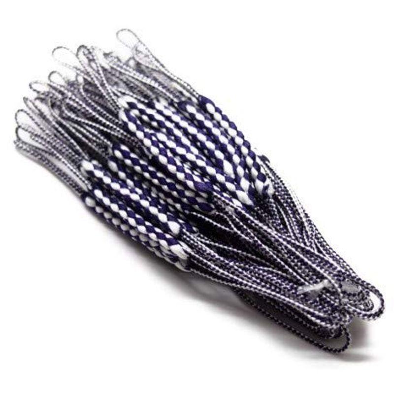 紫×白 レーヨン両坪根付紐 50本セット ストラップ用 ねつけ紐 お守り (紫×白)