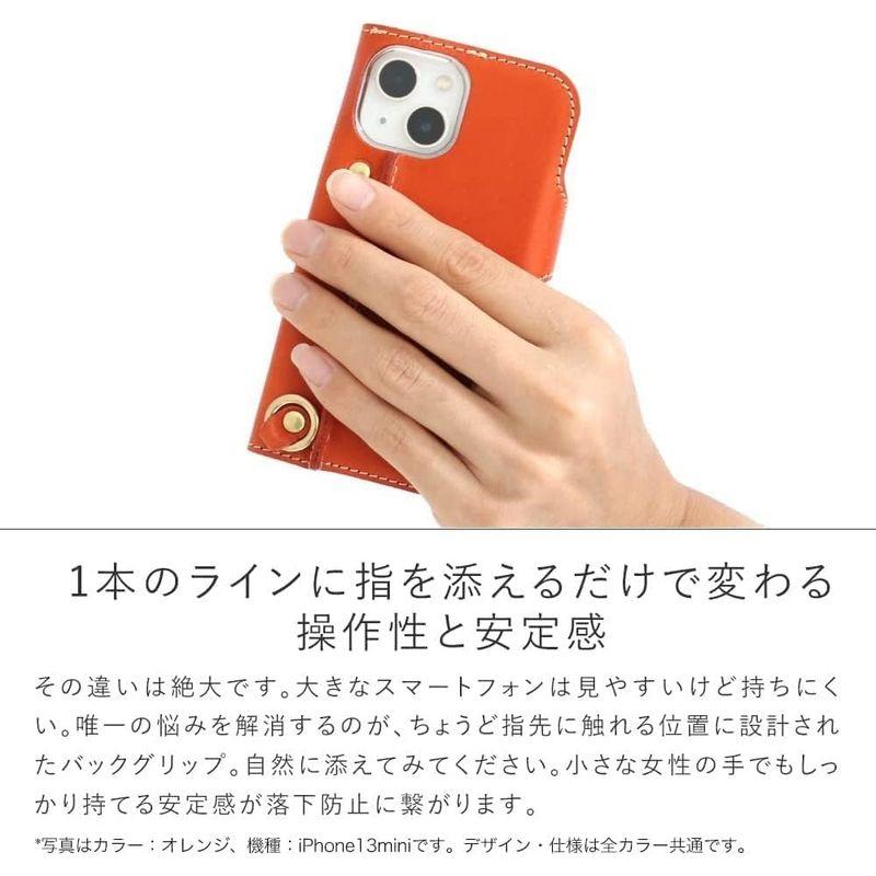 HUKURO iPhone14 Pro 手帳型 ケース 左手持ち 栃木レザー 本革 スマホケース 落下防止 グリップ カバー ストラップホー｜strageriku｜03