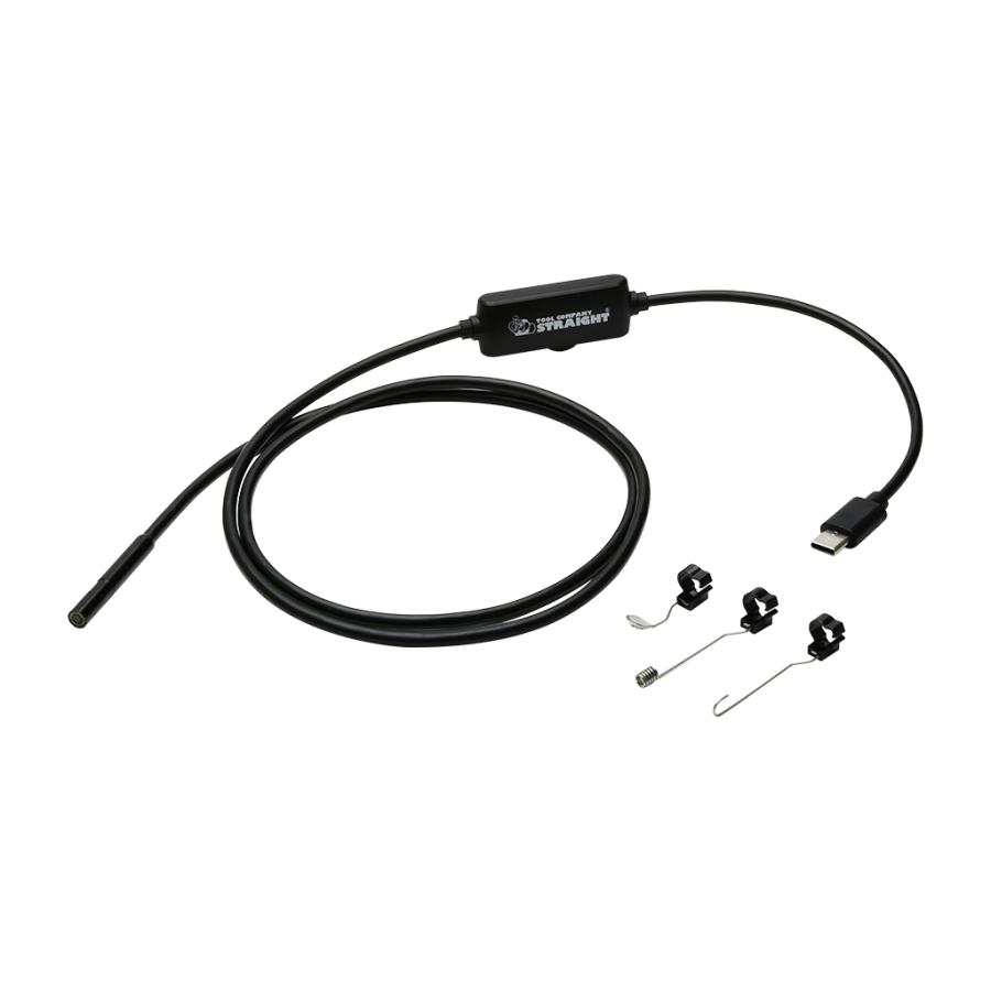 スマートフォン(iOS Type-C ＆ Android) 用 ファイバースコープ STRAIGHT/16-906 (STRAIGHT/ストレート)（Yahoo!・整備工具のストレート）