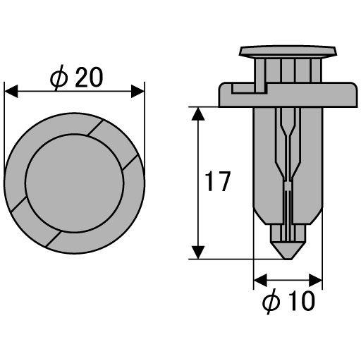 トリムクリップ 5ピース ホンダ系 91503-SZ5-003 STRAIGHT/44