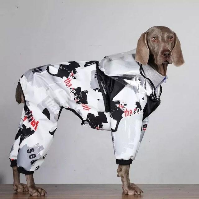 グラフィティモノトーン ジャケット 防水 大型犬 中型犬 小型犬 犬服 レインコートドッグウェア ペット Graffiti Monotone Jacket Waterproof