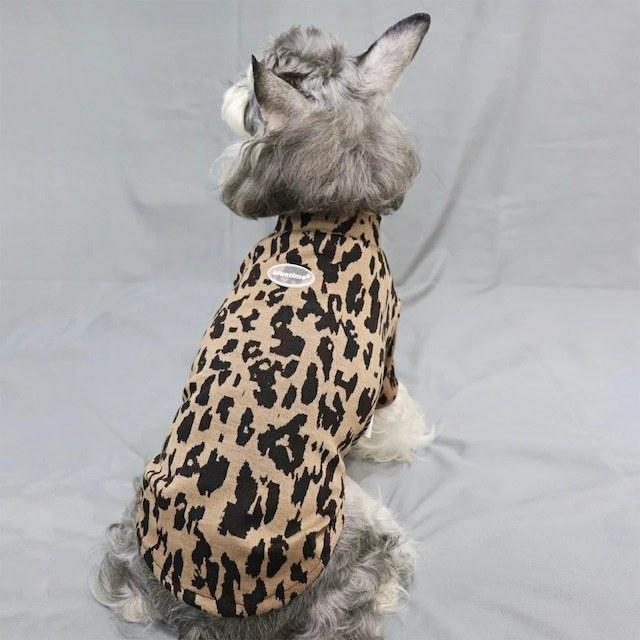 レオパード柄 ゼブラ柄 豹柄 ハイネック Tシャツ 春夏 秋冬 犬 服