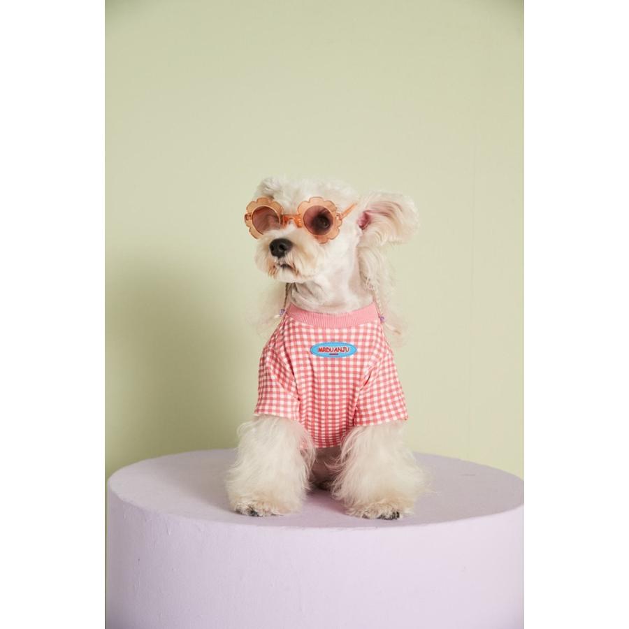ドッグウェア Tシャツ ギンガムチェック 春夏 秋冬 犬服 小型犬 大型犬