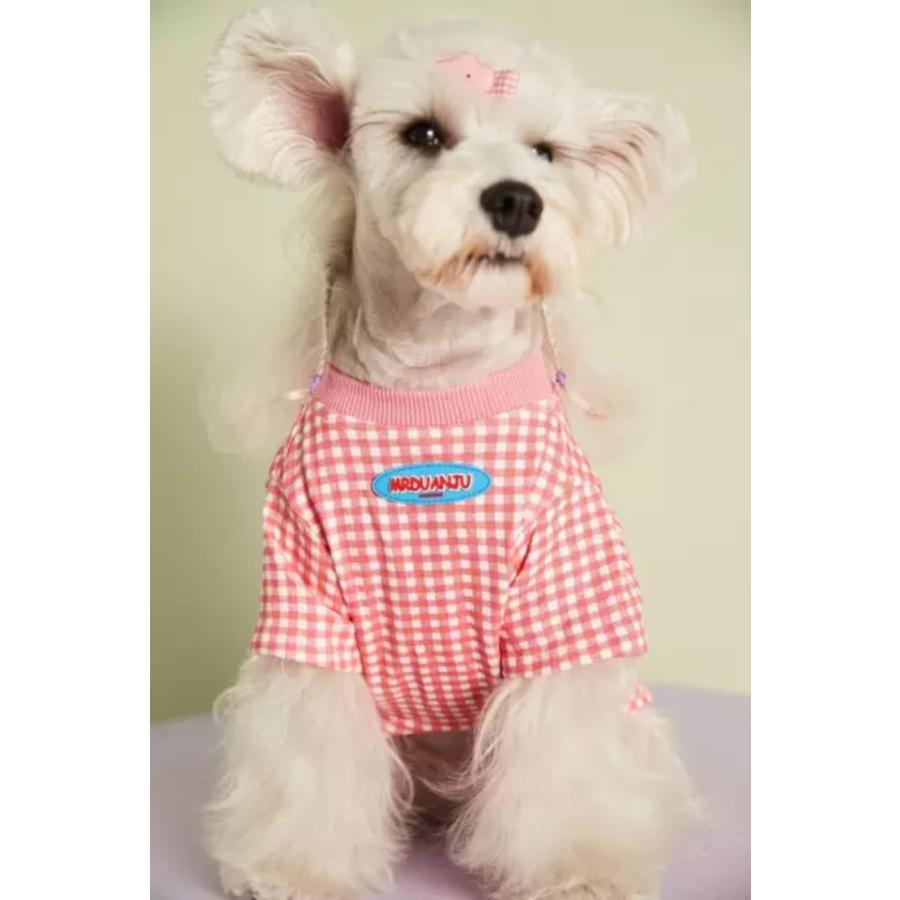 ドッグウェア Tシャツ ギンガムチェック 春夏 秋冬 犬服 小型犬 大型犬
