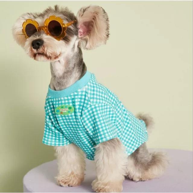 ドッグウェア Tシャツ ギンガムチェック 春夏 秋冬 犬服 小型犬 大型犬