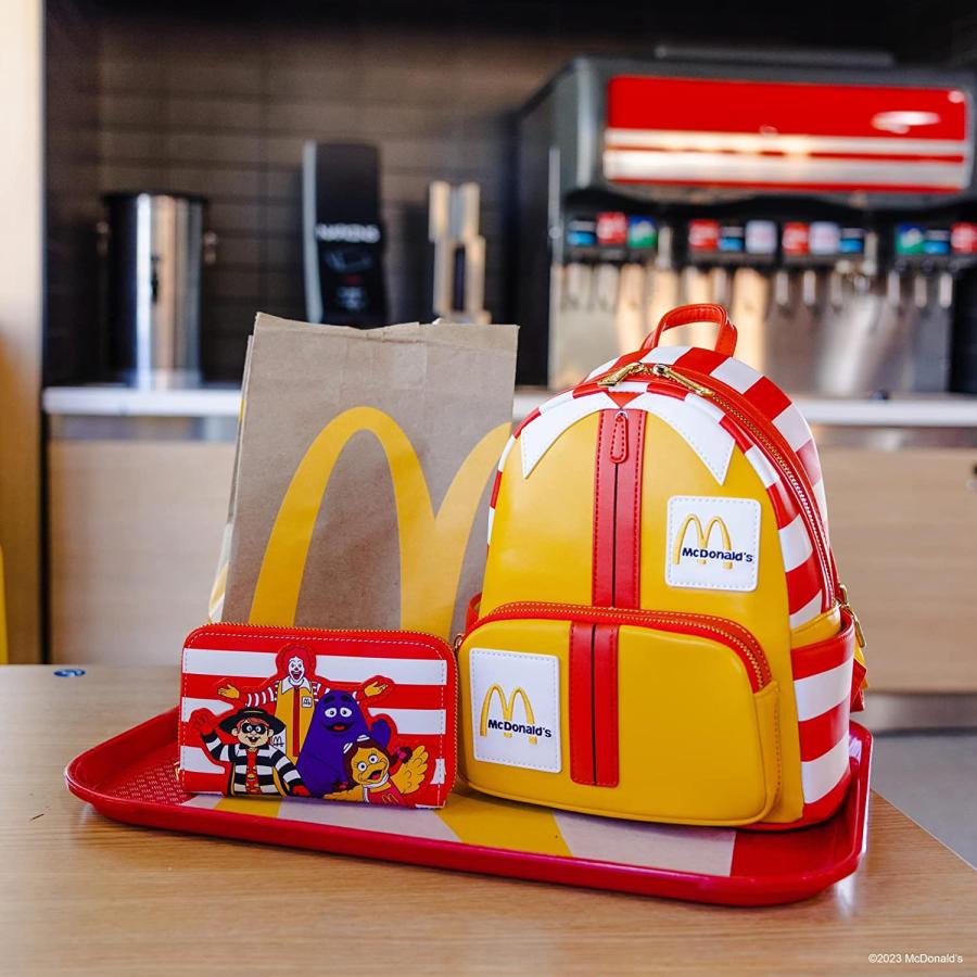 McDonald's マクドナルド Loungefly ロナルド ミニバックパック アメリカン 輸入雑貨 USA Ronald McDonald Double Strap Mini Backpack｜strangely｜04