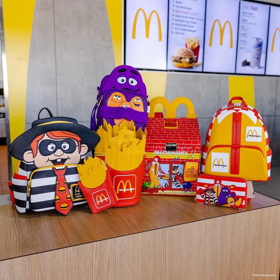 McDonald's マクドナルド Loungefly ロナルド ミニバックパック アメリカン 輸入雑貨 USA Ronald McDonald Double Strap Mini Backpack｜strangely｜06