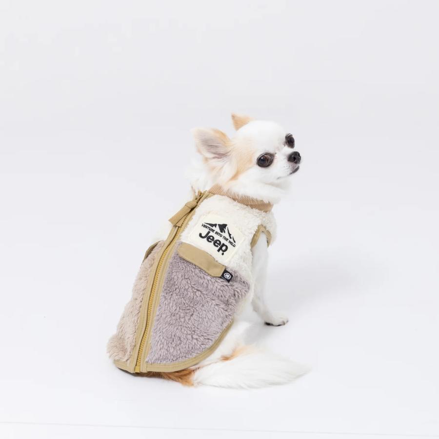 Jeep(R) ジッパー ボアベスト 冬服 ペット服 犬服 2024 防寒 ダックス