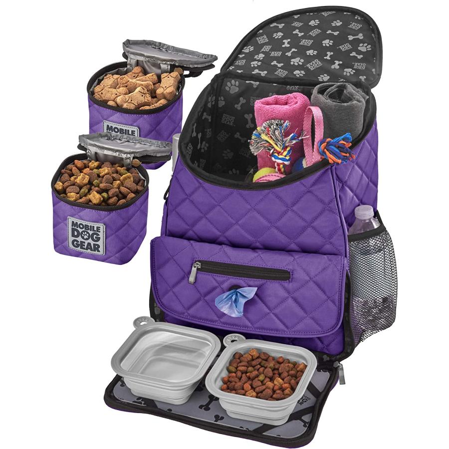 MOBILE DOG GEAR モバイル ドッグ ギア ペット用品 キャリー 旅行バッグ ドット 収納 機内持ち込み可 犬 猫 Patented Weekender Backpack-Purple |  | 01