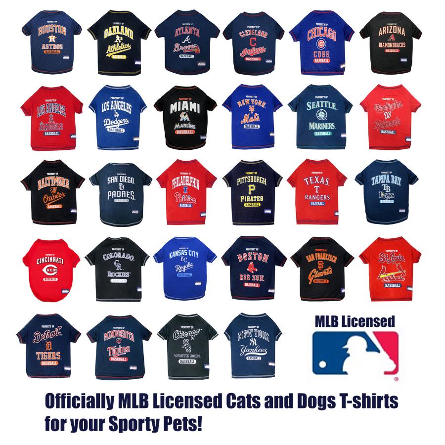 MLB メジャーリーグ オフィシャル ライセンス ペット用 ユニフォーム Tシャツ チームロゴ A-M スポーツリーグ 海外取り寄せ Dog Cat TShirt｜strangely｜02