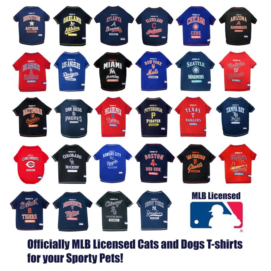 MLB メジャーリーグ オフィシャル ライセンス ペット用 ユニフォーム Tシャツ チームロゴ NZ スポーツリーグ 海外取り寄せ Dog
