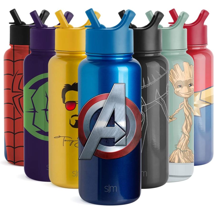 DC Comics&Marvel シンプルモダン ステンレス ウォーターボトル ストロー蓋付き 保冷 Simple Modern Summit