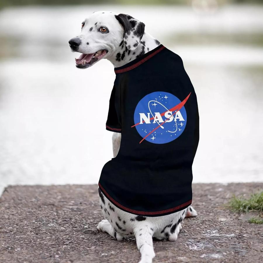 NASA オフィシャル ライセンス 航空宇宙局 宇宙 ロゴ入り ギャラクシー ペット用 Tシャツ Dog&Cat Mesh Tshirt | 