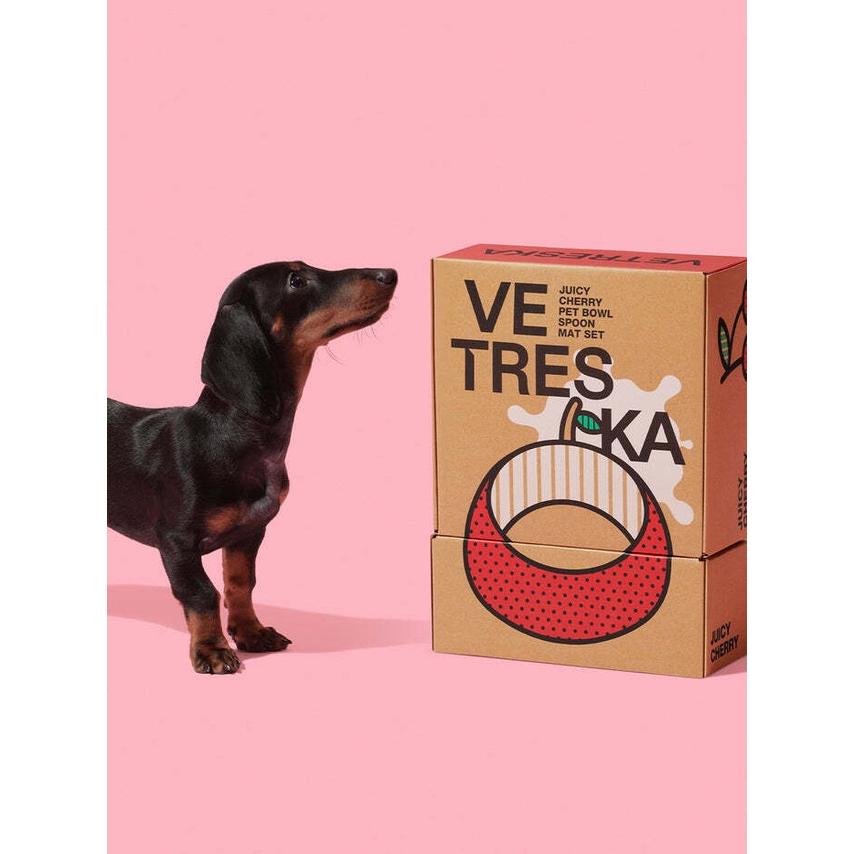 VETRESKA ベトレスカ ジューシーチェリー ペットボウル スプーン マット 3点セット 犬猫 ペット用品 デザイナーズ 海外取寄 JUICY CHERRY PET BOWL SET_6