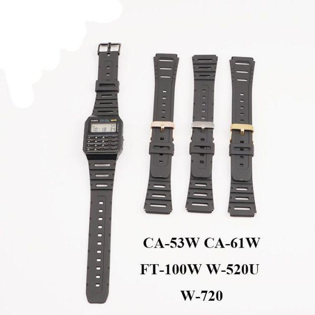 Casio CA-53W CA-61W FT-100W W-520U W-720G 用　時計　互換　バンド　20ｍｍ　｜strap24jp