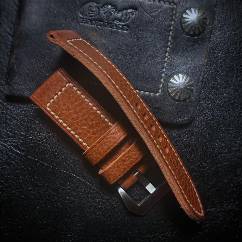 パネライ Panerai 向け ハンドメイド 本革レザー 高品質 22 23 24 26mm 