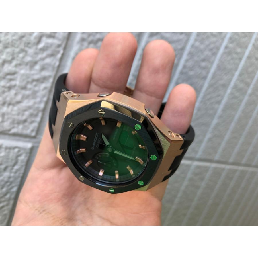 G-shock Ga2100-1A1 カシオーク カスタムケース ローズゴールド ラバー