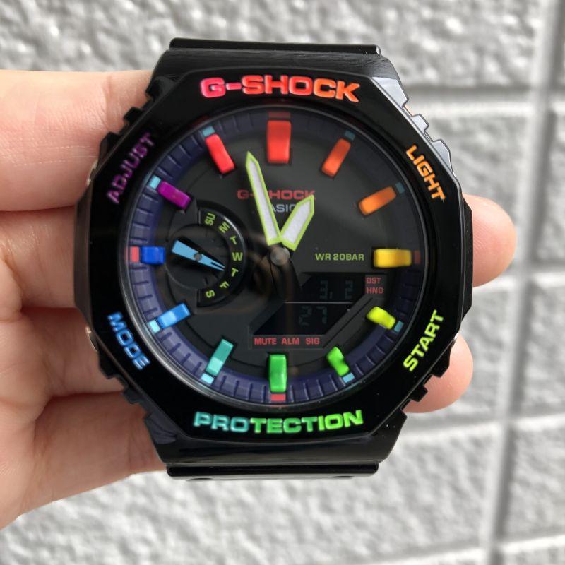 G-SHOCK G-shock GA-2100RGB カシオーク カスタムケース 蛍光 カラフル 