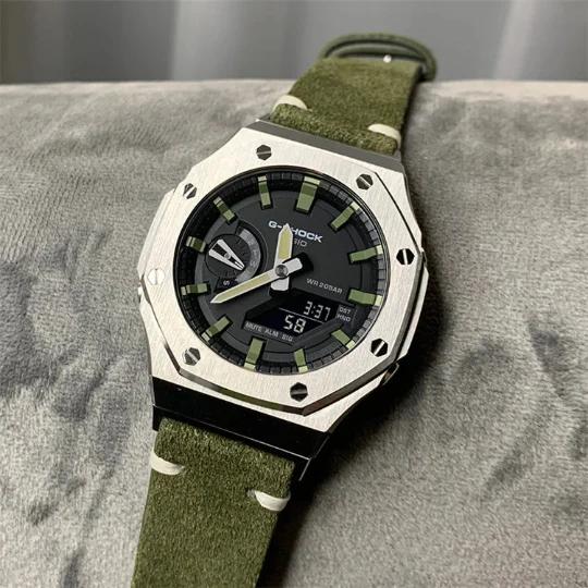 G-shock GA-2110SU-3A カシオーク カスタムケース ステンレスシルバー 