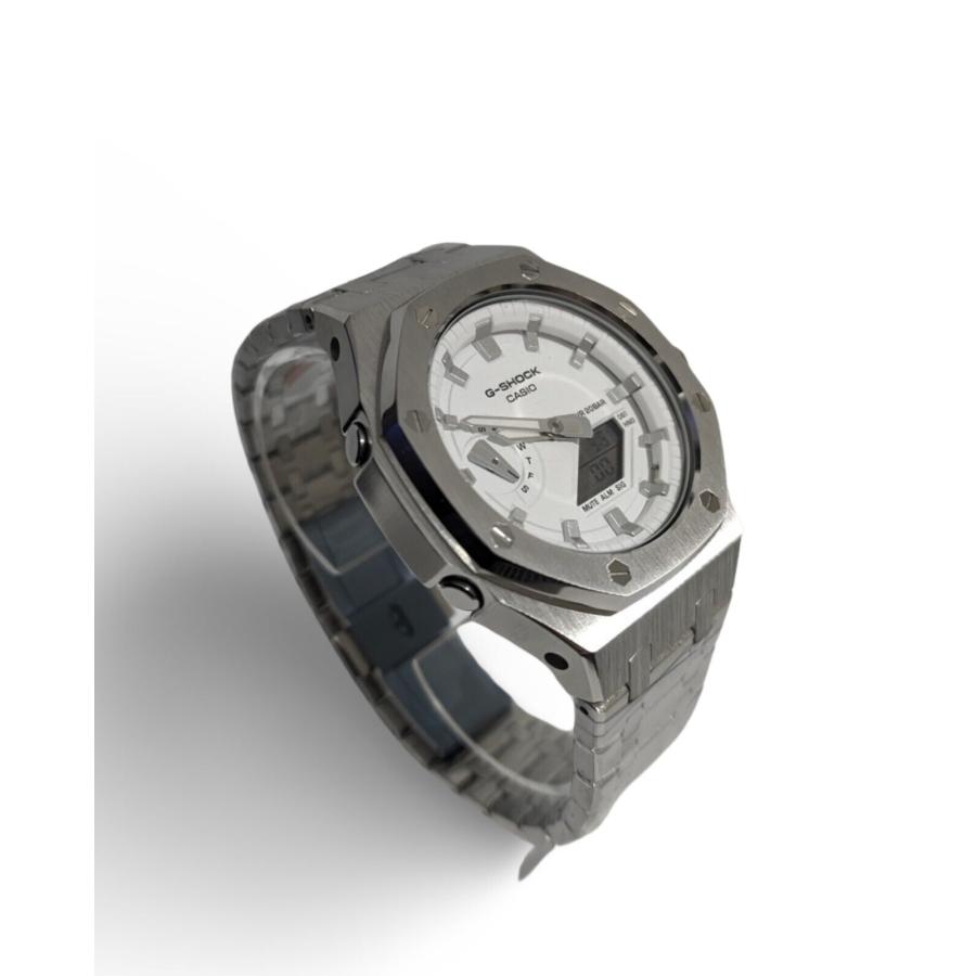 G-shock ga2100-7a7 カシオーク カスタム シルバー 保証あり : g225  