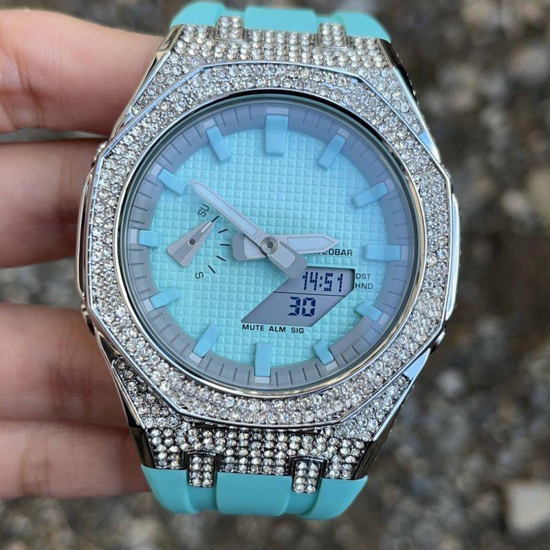 G-SHOCK GA-2100-7A7 ティファニーブルー カスタム MOD 蛍光 G-SHOCK GA-2100-7A7 ティファニーブルー カスタム MOD 蛍光