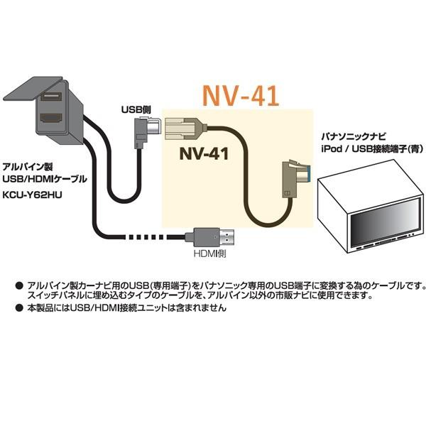 アルパイン USB端子 パナソニックUSB端子 変換ケーブル ストリート NV-41｜strasse-ec｜02