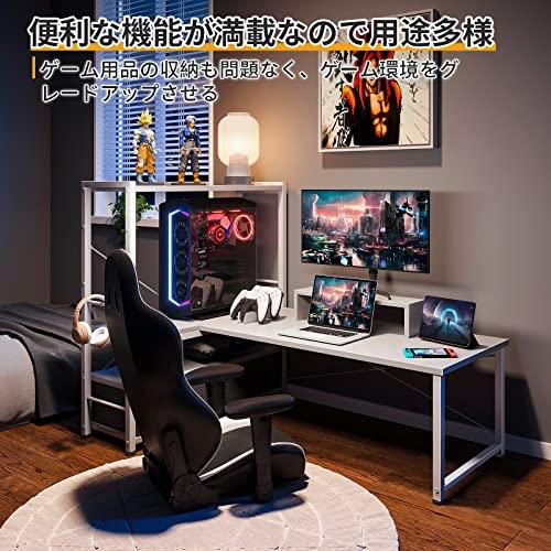 ODK ローデスク パソコンデスク ロータイプ 幅120cm 引き出し付き モニター台付き ゲーミングデスク pcデスク 4段収納ラック付き 左｜straw-osaka｜03