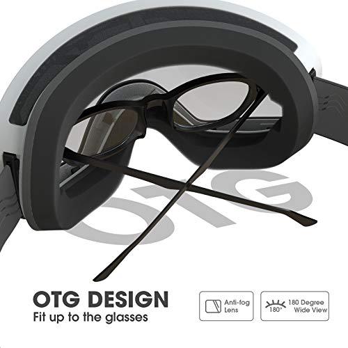 [ACURE] スノーボード ゴーグル スキー ゴーグル OTG（メガネ対応） 男女兼用 ジュニア向き、防曇加工でUV400保護 紫外線100