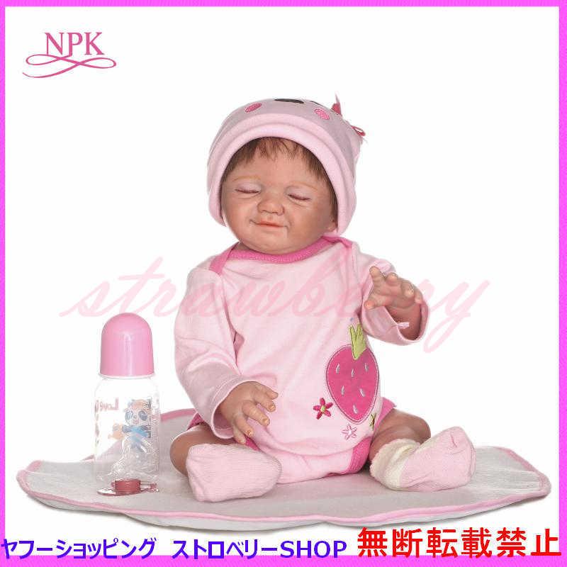 ソフトシリコーン ピンク 女の子 赤ちゃん 寝ている 人形 リボーンドール リアル 50cm Doll Reborn かわいい 寝顔 スヤスヤ 抱き人形 抱き人形 注目のブランド Themtransit Com