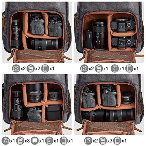 S-ZONE カメラリュック カメラバッグ バックパック 2気室 防水 大容量 一眼レフ用 撮影用品収納 防振 外出 旅行 三脚取付可 横側取り出し ZONE カメラリュック カメラバッグ バックパック 2気室 防水 大容量 一眼レフ用 撮影用品収納 防振 外出 旅行 三脚取付可 横側取り出し