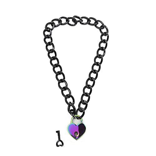 南京錠ネックレス カラーチョーカー メタルチェーン カラーチョーカー メンズ ハートロックネックレス その他のコスプレ衣装 鍵とボックス付き レディース メンズ Ys 16 22インチ ペット Strawberry Cats 大感謝セール
