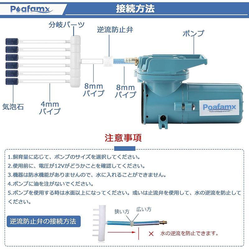 【売り切りお値下げ】 Poafamx 12Vエアーポンプ 18W 吐出量38L/min 酸素ポンプ 水槽曝気 吐出口6つ 逆流防止弁付 お釣り用具 漁船 活魚 海 【M1568455969】(9606円)