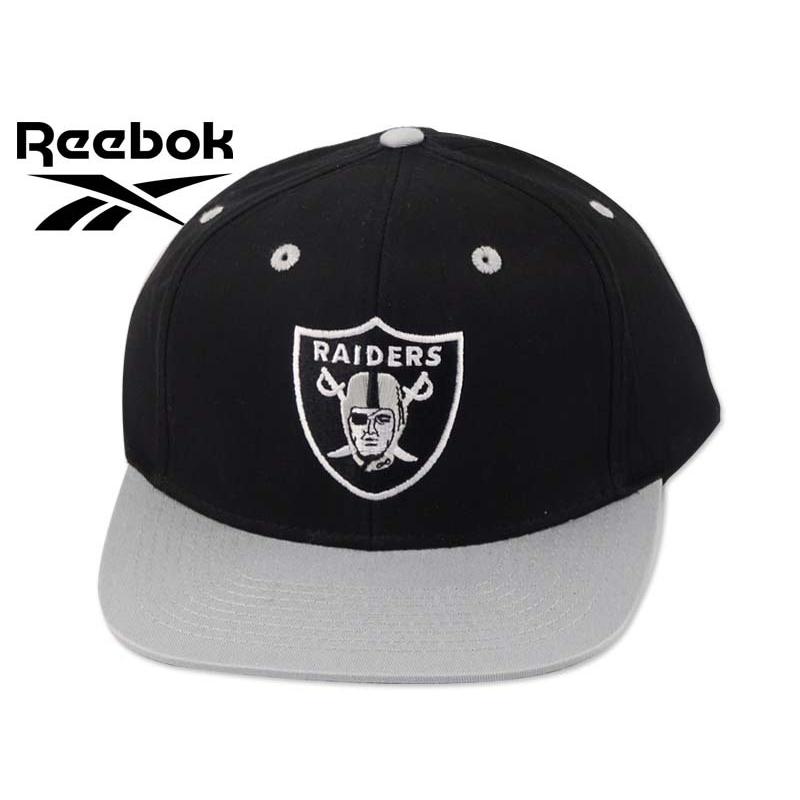 RAIDERS キャップ NFL ロゴ付き Reebok社製 RAIDERS】REEBOK CAP【BLKxGRY】