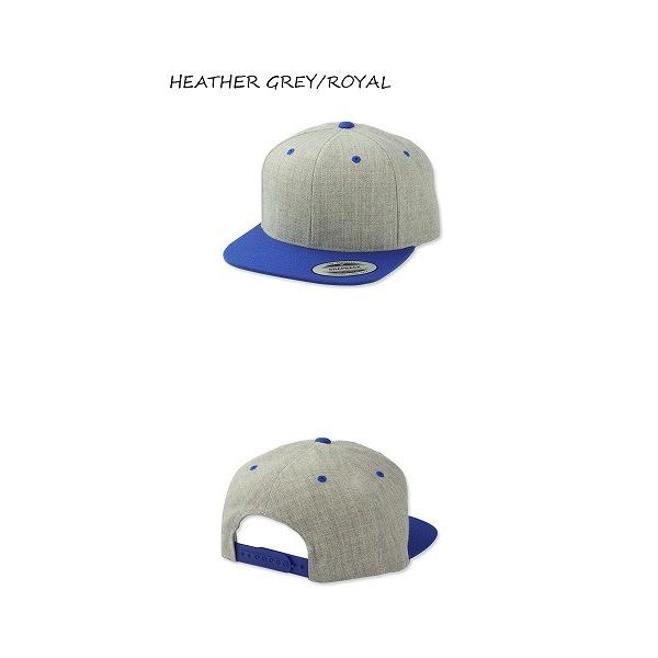 FLEXFIT【フレックスフィット】YUPOONG PREMIUM CLASSIC SNAPBACK HEATHER GREY/ROYAL クラシック スナップバックキャップ ヘザーグレー/ロイヤル 13566 |  | 01