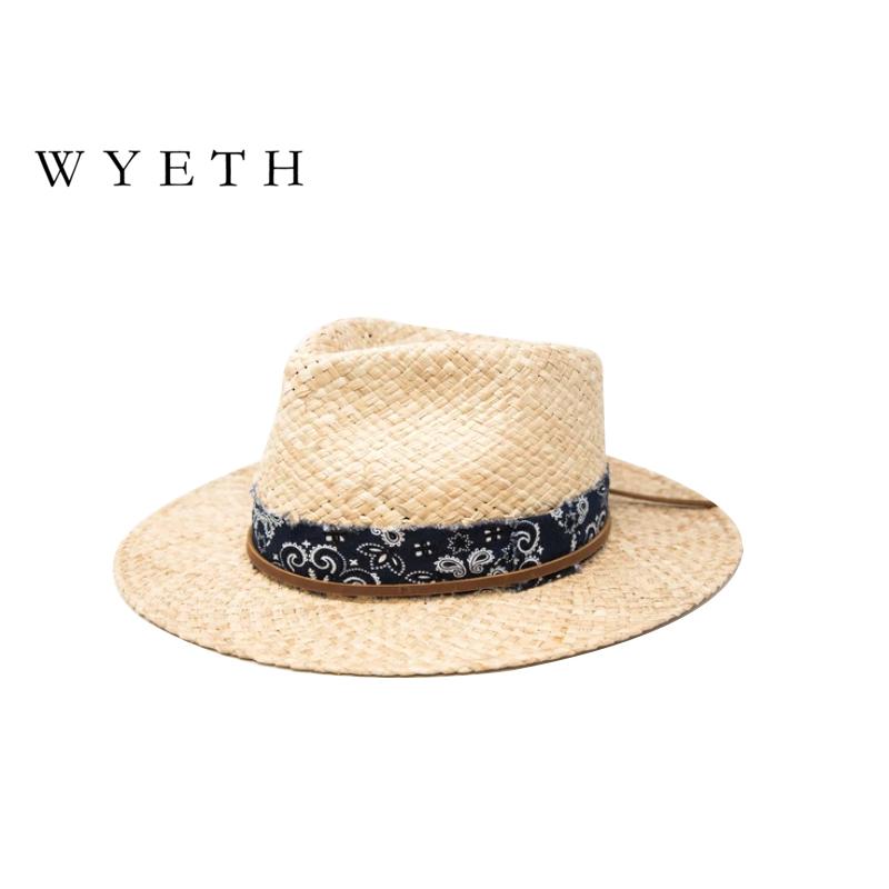 新品未使用　WYETHワイエス ストローハット WYETH【ワイエス】ADAM STRAW HAT NATURAL アダム ストロー