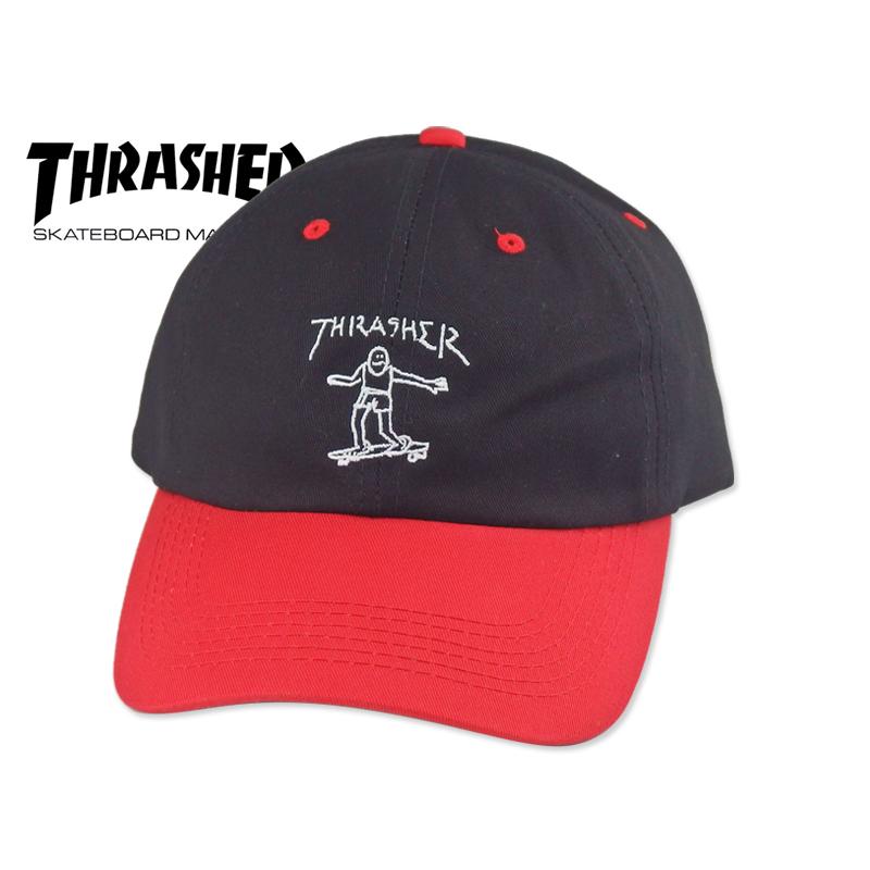 THRASHER【スラッシャー】GONZ OLD TIMER HAT BLACK/RED フレーム キャップ ブラック/レッド 15374｜stream-hat