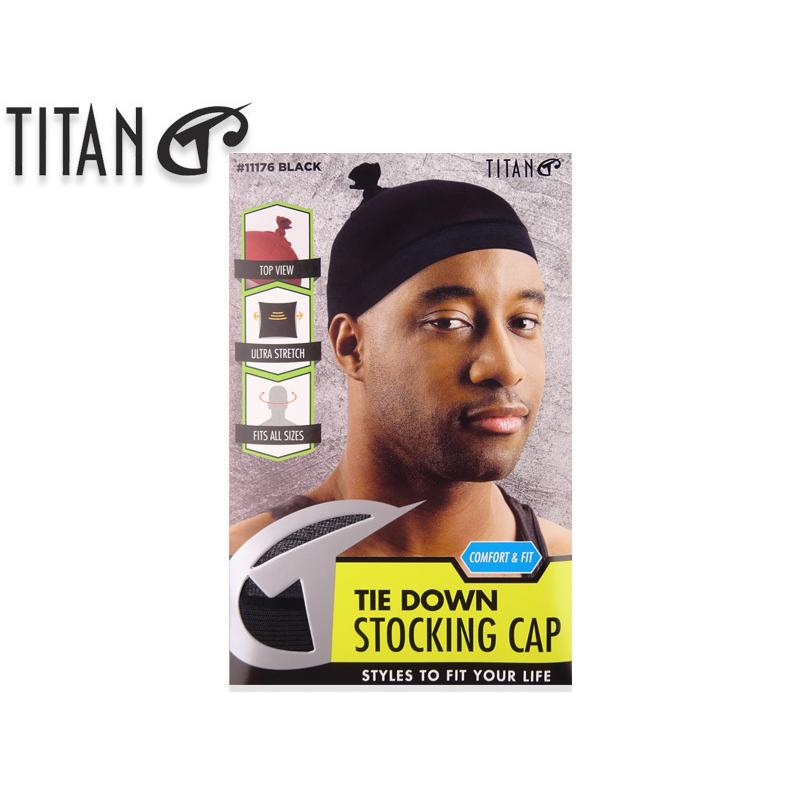 TITANDONNA タイタンドナ TIE-DOWN STOCKING CAP BLACK ストッキング