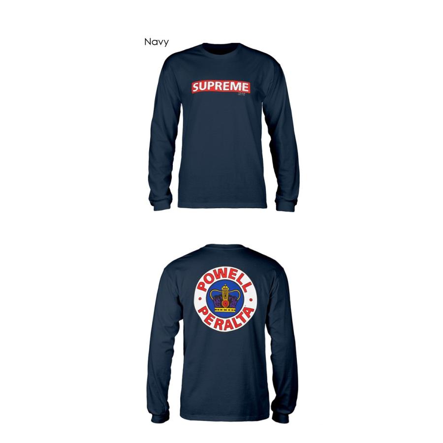 POWELL PERALTA パウエル ペラルタ Supreme LONG SLEEVE T-SHIRTS NAVY