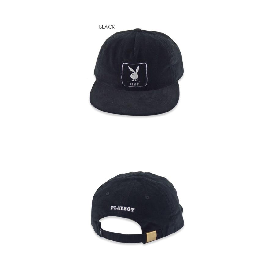 HUF×PLAYBOY【ハフ×プレイボーイ】CORDUROY 5PANEL CAP BLACK コーディ 