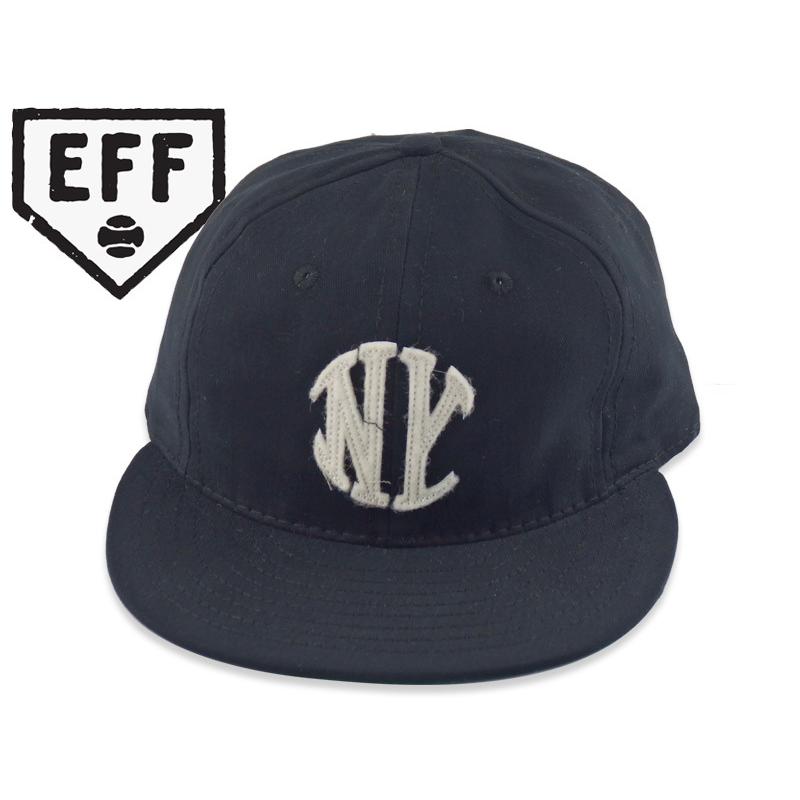 EBBETS FIELD FLANNELS COTTON BALLCAP NEW YORK KNICKERBOCKERS 1912 BLACK