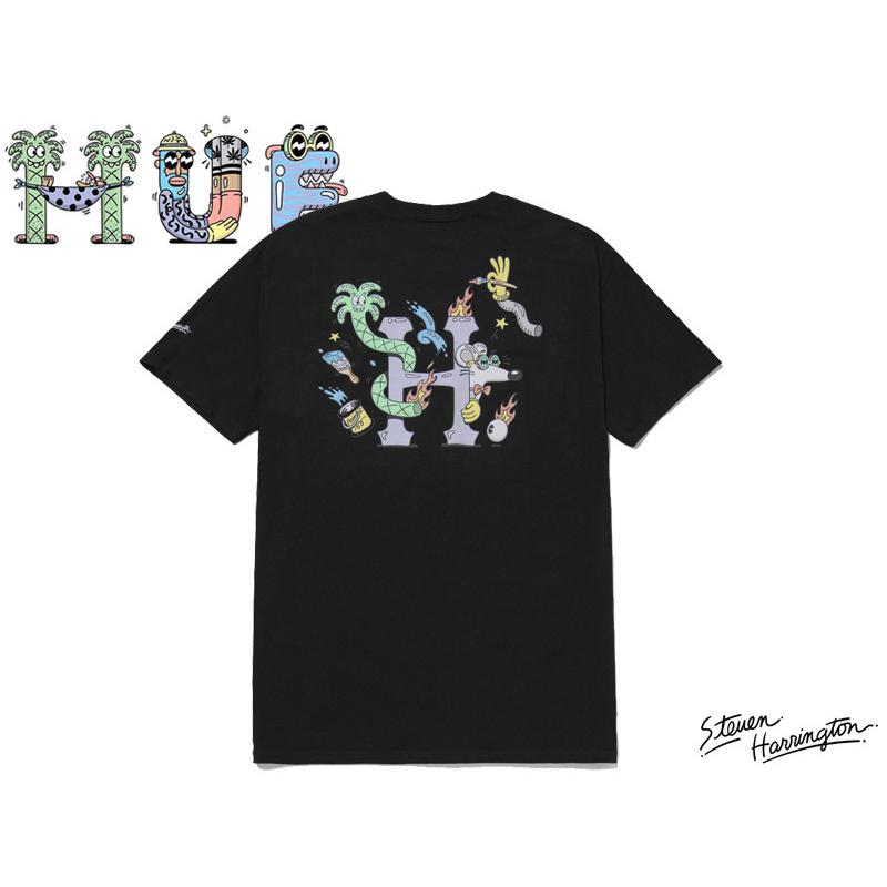 ★国内在庫/即発可*HUF×STEVEN HARRINGTON*HロゴTシャツ/WH★ ☆国内在庫/即発可*HUF×STEVEN HARRINGTON*HロゴTシャツ/BH