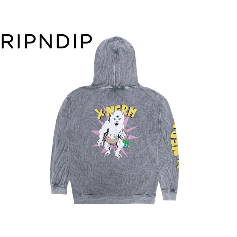 RIPNDIP【リップンディップ】X-Nerm Hoodie Charcoal Wash パーカー 